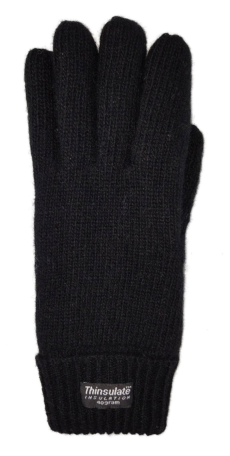 BRUCERIVER Ladie's Wool Knit Gloves with Thinsulate Lining Size M (Black) - Image 3